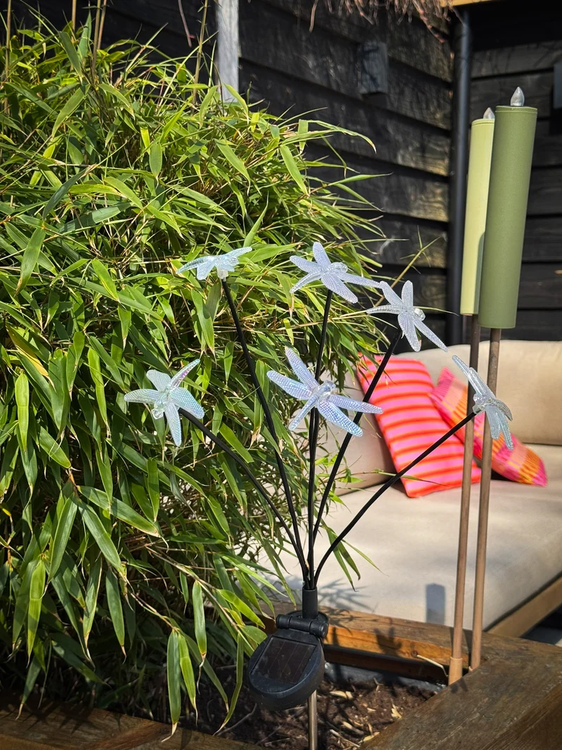 SOLAR-ERDSPIESS 6 LIBELLEN 8X70CM 6 LED WARMWEISS