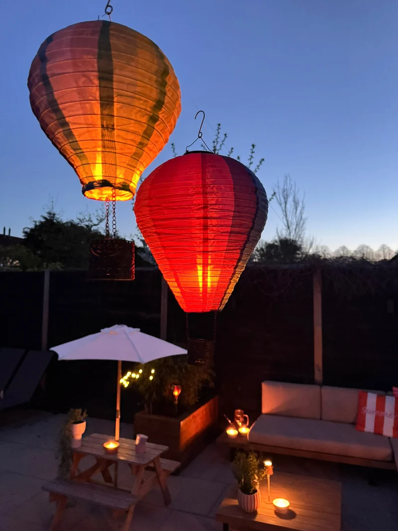 SOLAR-LUFTBALLON NYLON 20LED MIT FLAMMENEFFEKT 20X42CM MULTI