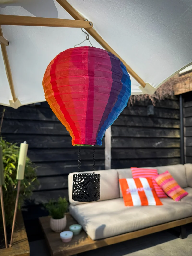 SOLAR-LUFTBALLON NYLON 20LED MIT FLAMMENEFFEKT 20X42CM MULTI