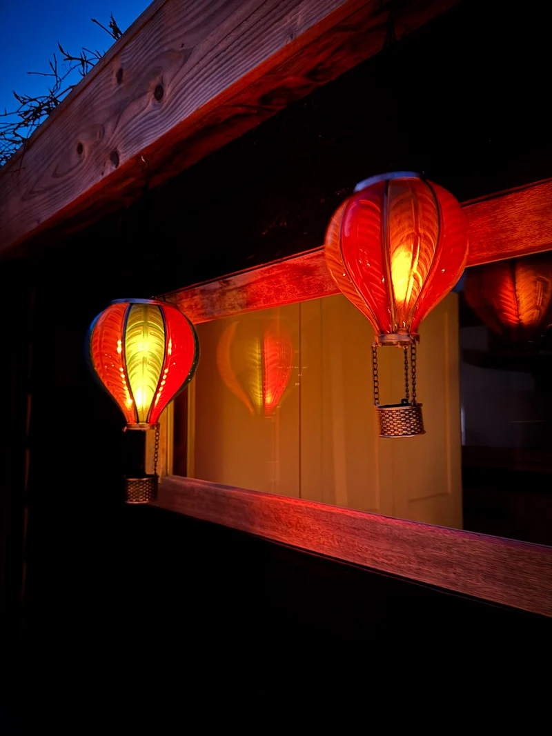 SOLAR HEISSLUFTBALLON 12LED MIT FLAMMENEFFEKT 11X36CM GRÜN