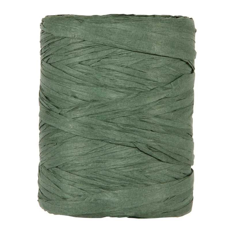 PAPIER-RAFFIA 5-8MM 100MTR DUNKELGRÜN