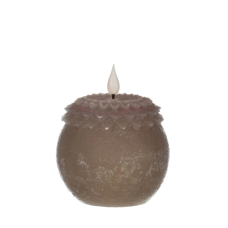 LED-Wachsblume Perle Ø9 H.12 cm Mauve mit Timer