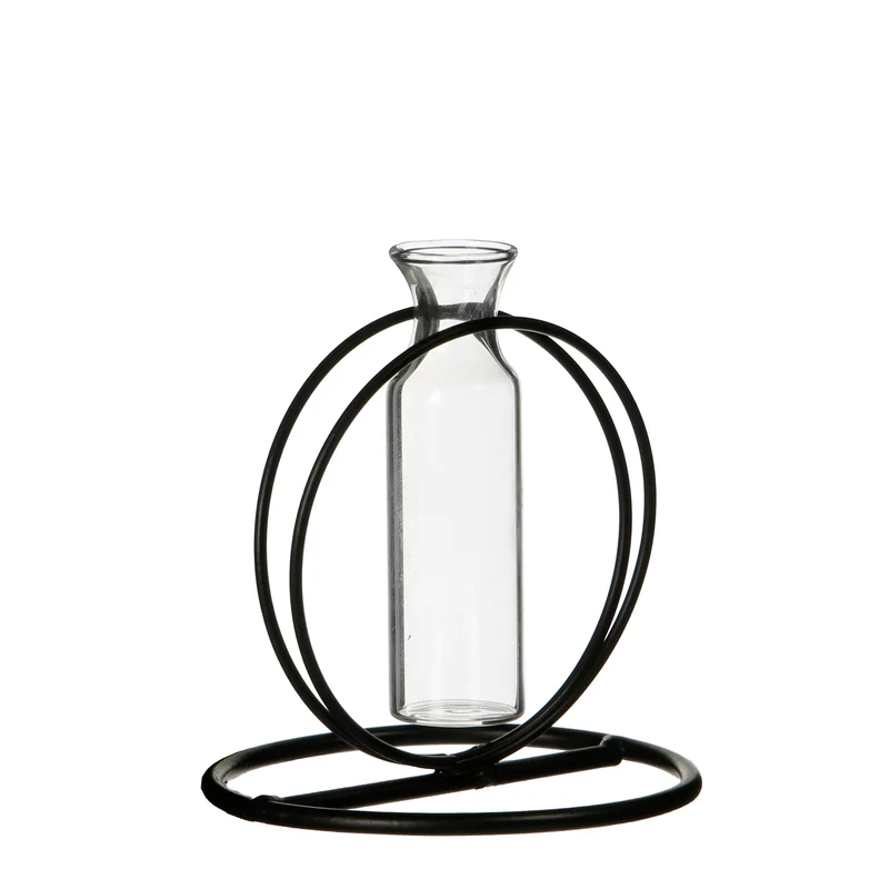 Metallkreis D10 H10cm schwarz mit Reagenzglas