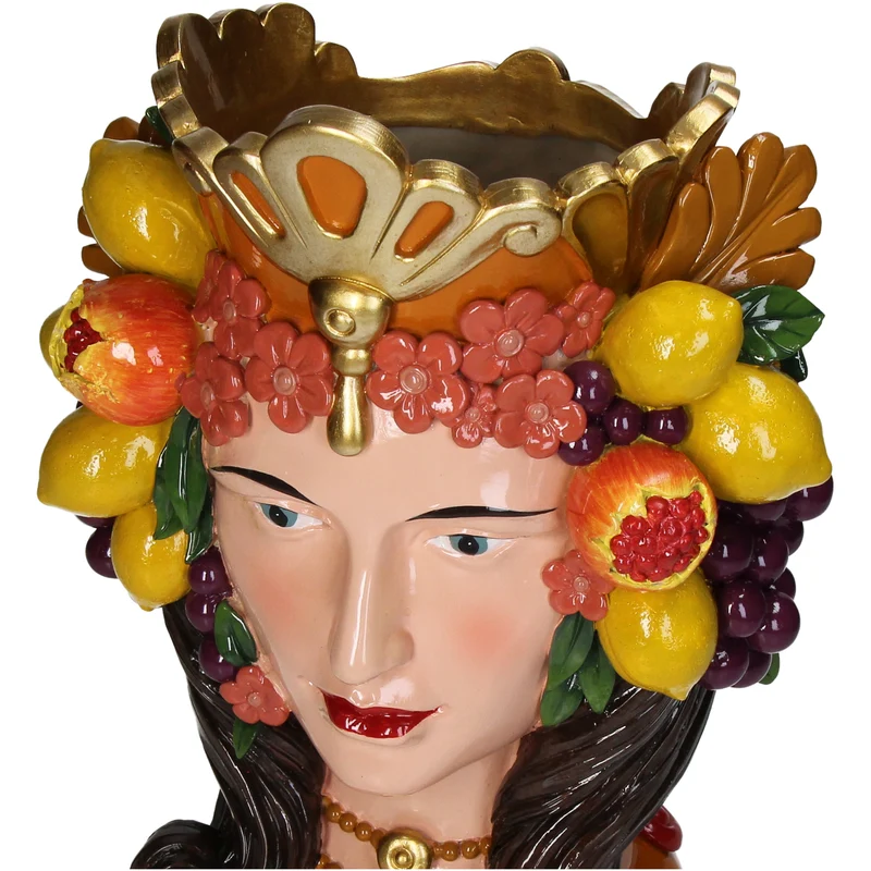 Vase Lady Fruits Polyresin Multi 22,5x16,5x30cm