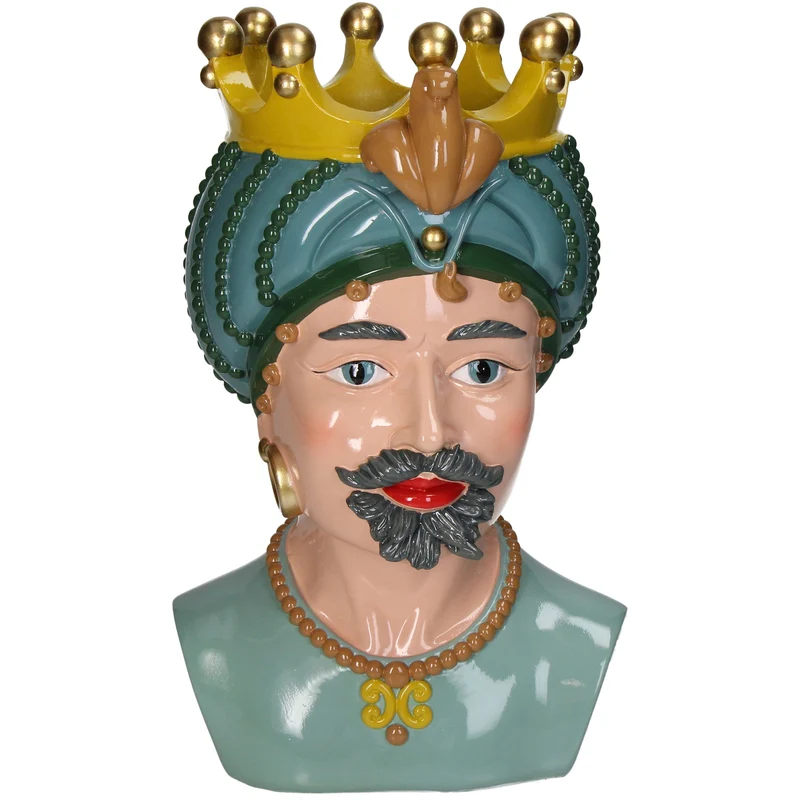 Vase Men Crown Polyresin Multi 19x18,4x33cm