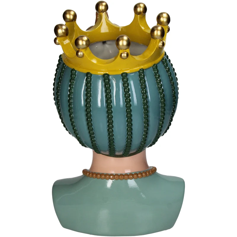 Vase Men Crown Polyresin Multi 19x18,4x33cm
