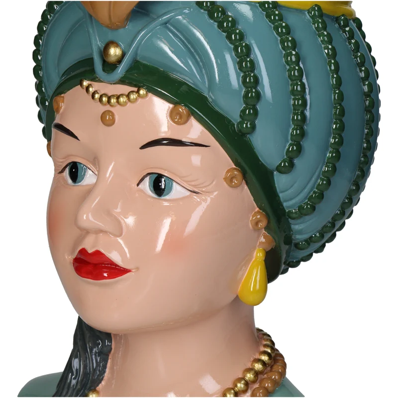 Vase Lady Crown Polyresin Multi 17.5x18.5x33cm