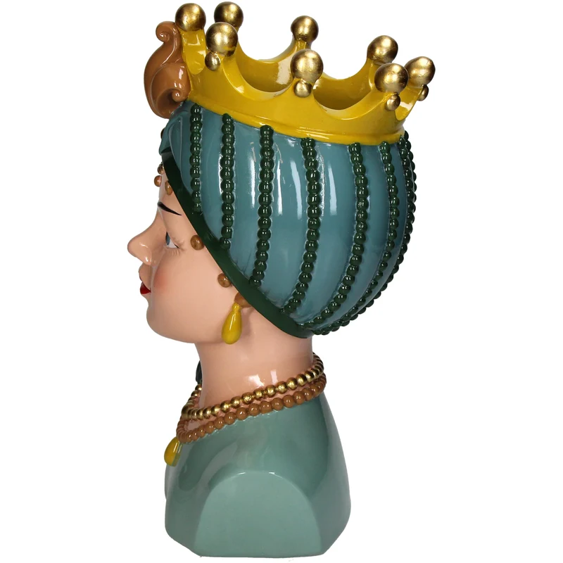 Vase Lady Crown Polyresin Multi 17.5x18.5x33cm
