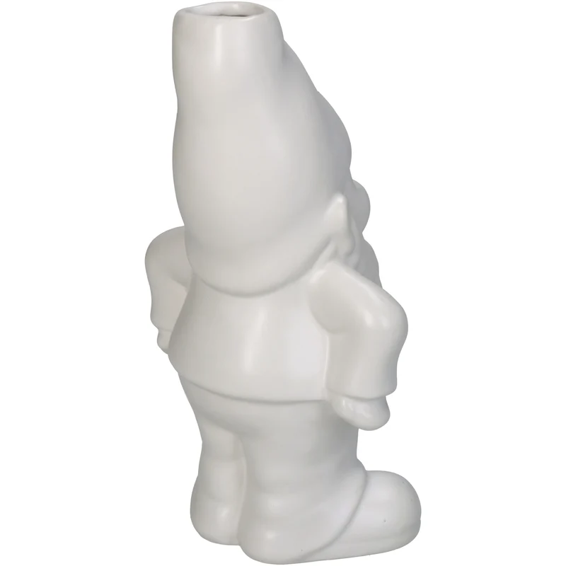 Vase Gnom Keramik Weiß 11x8x18cm