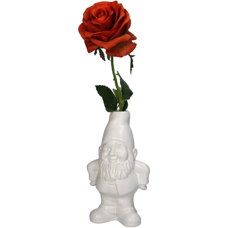 Vase Gnom Keramik Weiß 11x8x18cm