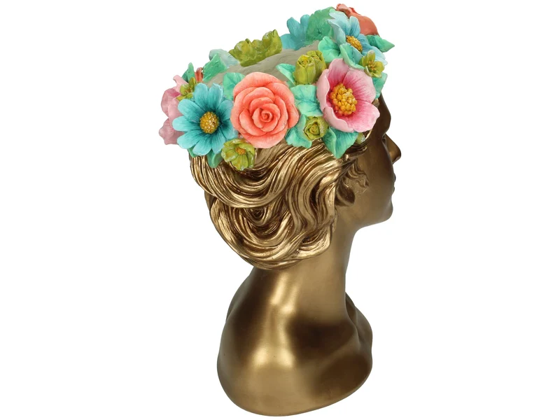 Vase Lady Flowers Polyresin Multi 29x19x18cm