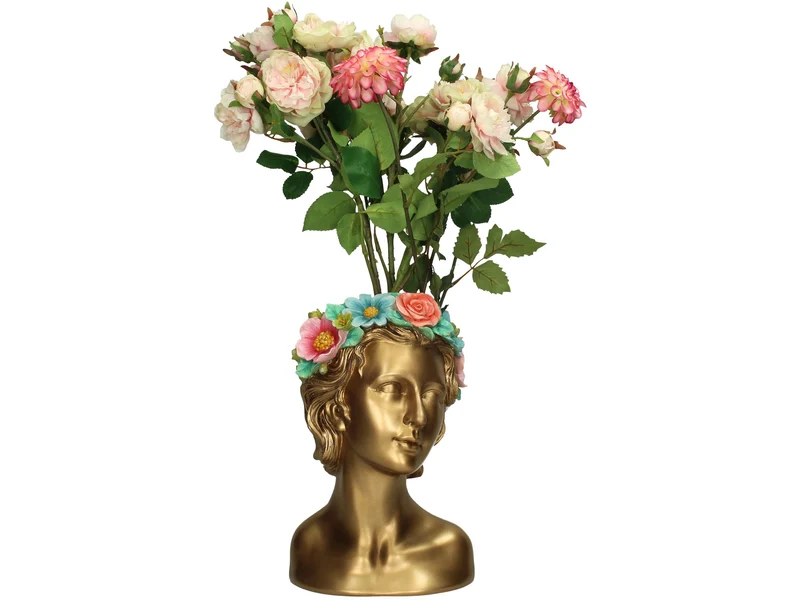 Vase Lady Flowers Polyresin Multi 29x19x18cm