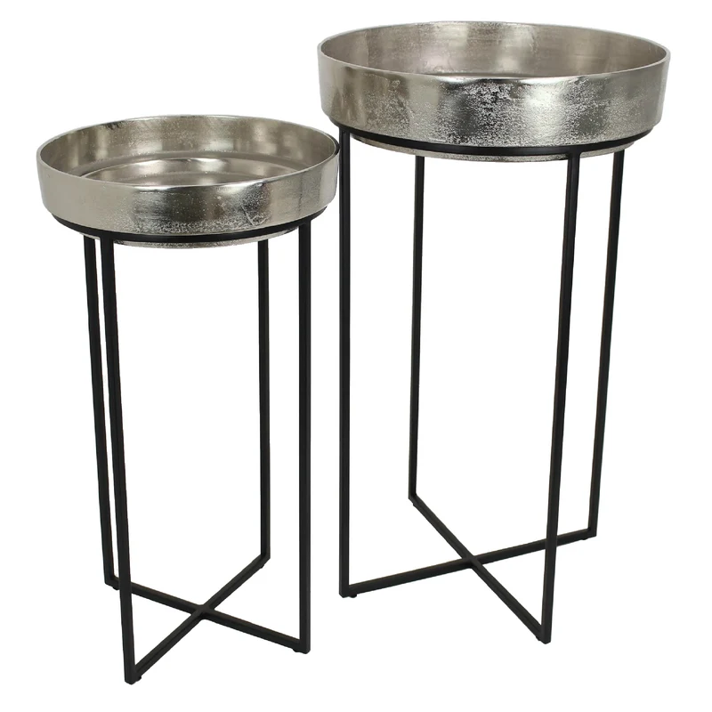 Pflanzgefäß Aluminium Silber 75x50x50cm 2er-Set