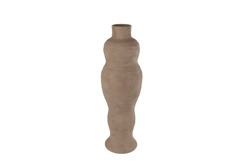 Vase "Kate" M hellbraunes Steingut 15x15x47cm