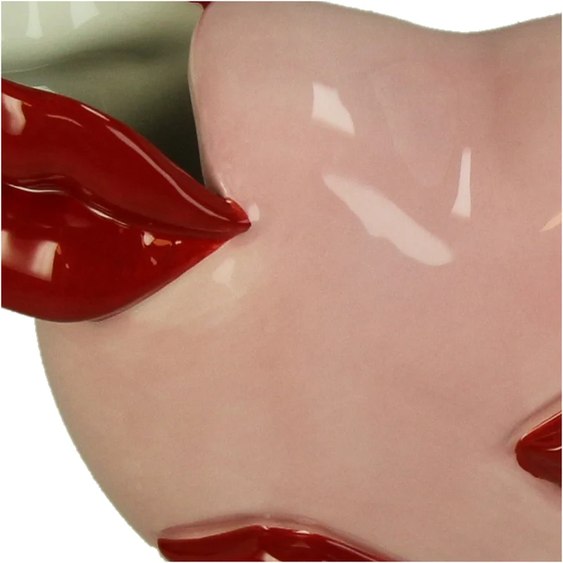 Vase Herz Steingut Rosa 27x10.5x16cm