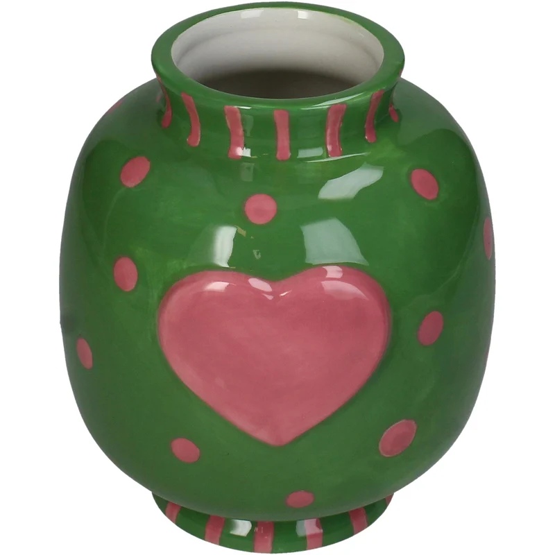 Vase Herz Dolomit Grün 14,1x14,1x16cm