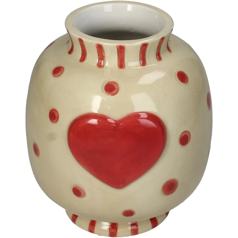 Vase Herz Dolomit Beige 14.1x14.1x16cm
