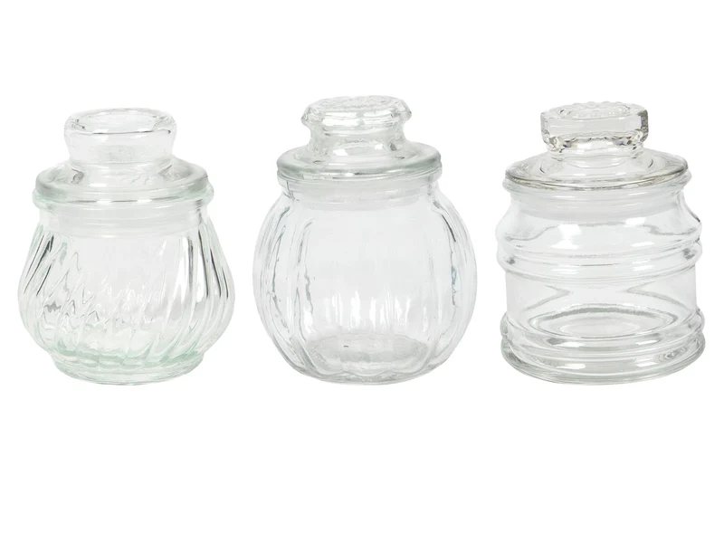 Vorratsdose Glas 150ml 3-fach sortiert im Display