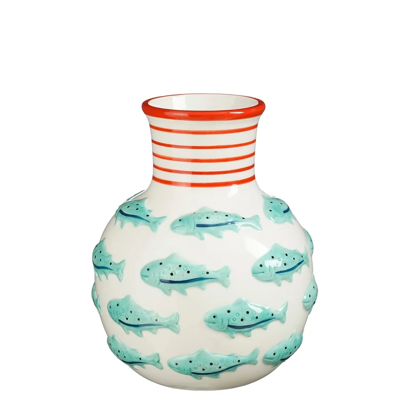 Vase Fisch blau - h19,5xd16cm