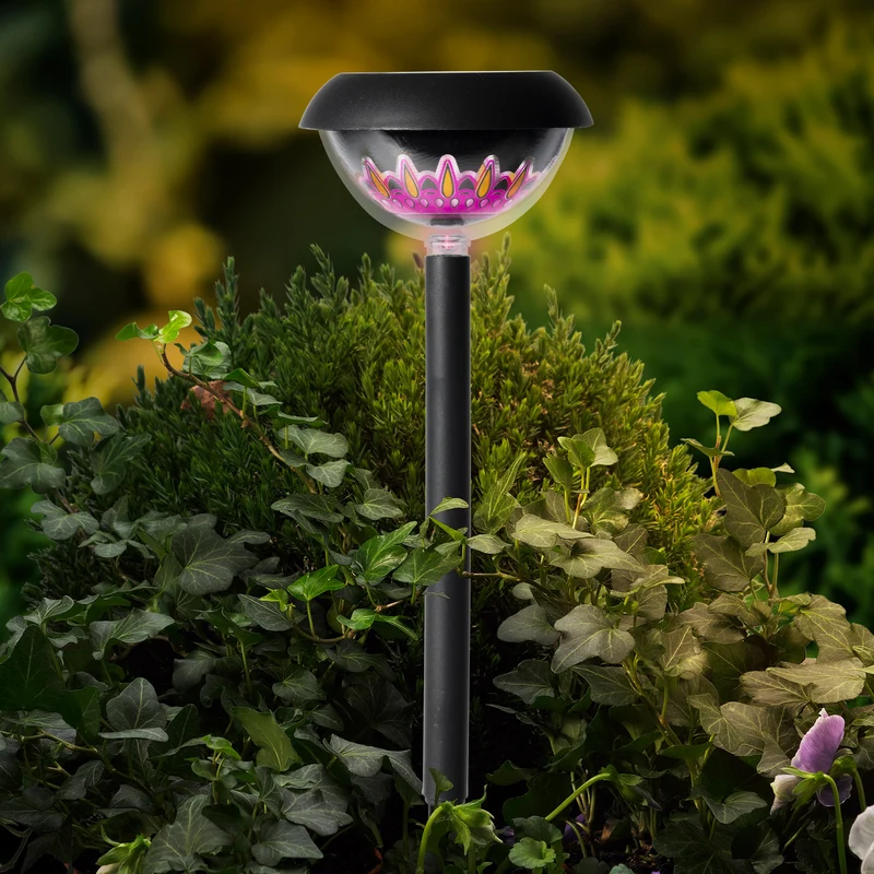 Solar-Erdspießleuchte Kunststoff, Dauerlicht, schwarz/warmweiß, 11 cm x 21,5 cm, 2-fach sortiert