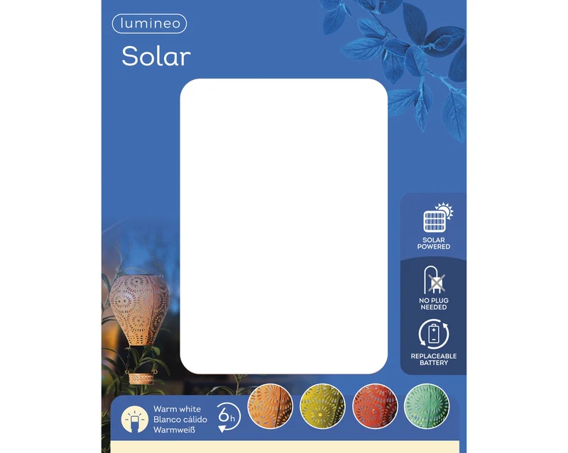 Solarballon Metall Retro Steady 4-fach sortiert 13cm x 36cm