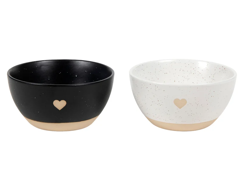 Schale Herz Tupfen Ø14x7cm 610ml 2-fach sortiert