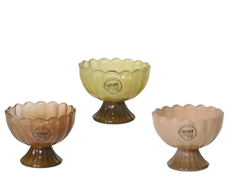 Schale Glas 3-fach sortiert 9cm x 7,1cm