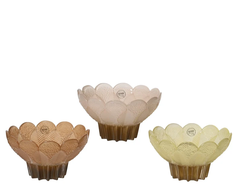 Schale Glas 3-fach sortiert 20,8cm x 10,6cm