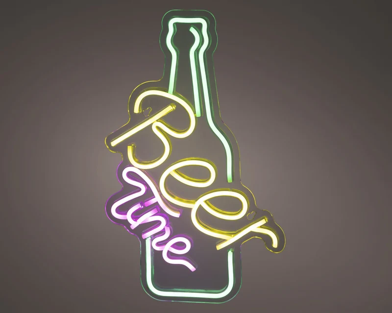LED Neon USB Beer Time Dauerlicht innen Mehrfarbig 1.6cm x 29cm x 38cm