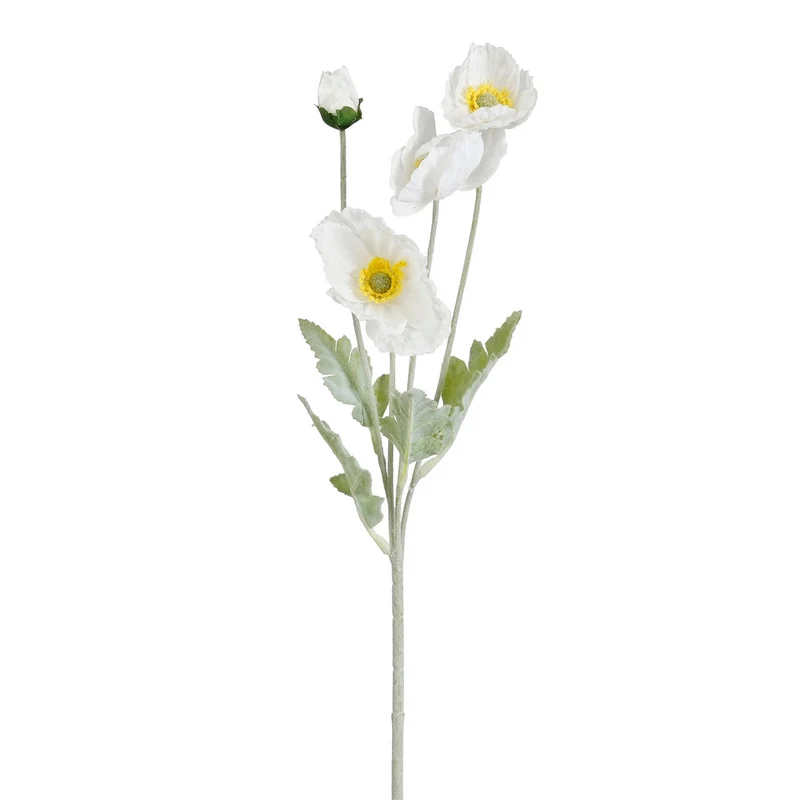 Mohn weiß Real Touch - L61cm