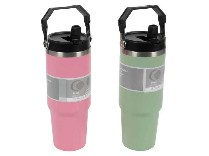 Isolierbecher m. oben Griff 0,9L 2-fach sort. soft