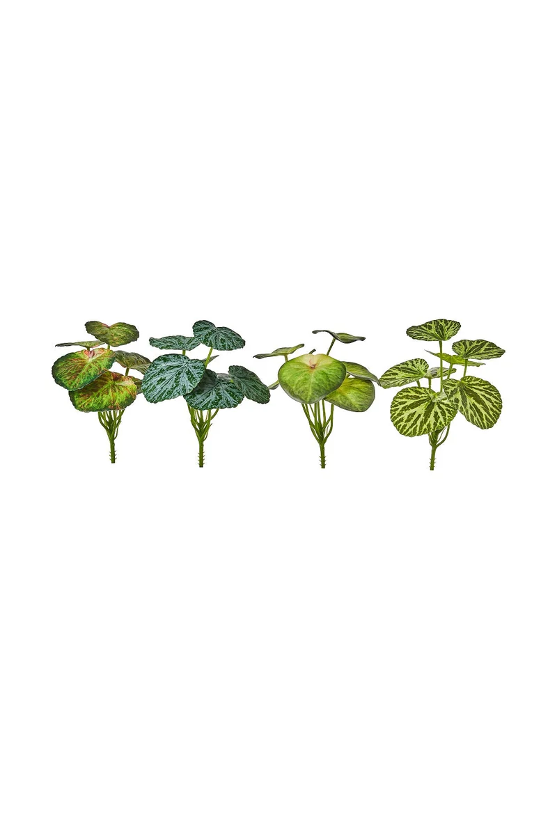 Pflanze 23cm grün 4-fach sortiert x7 Blätter