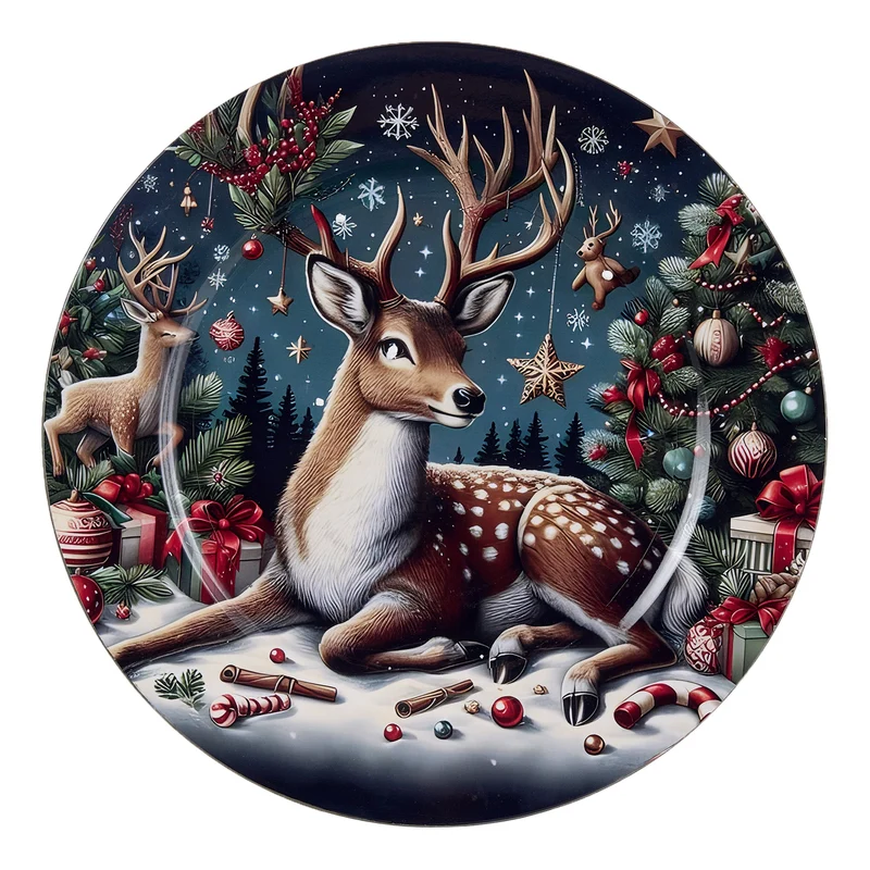 Unterteller Melamin Rentiere Weihnachten ø 33 CM