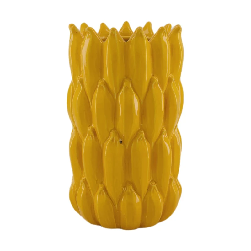 Vase Banane Keramik 16.5x16.5x26.5cm Gelb