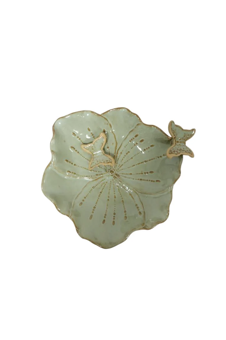 SCHALE/SCHMETTERLING PORZELLAN D16,8 GRÜN