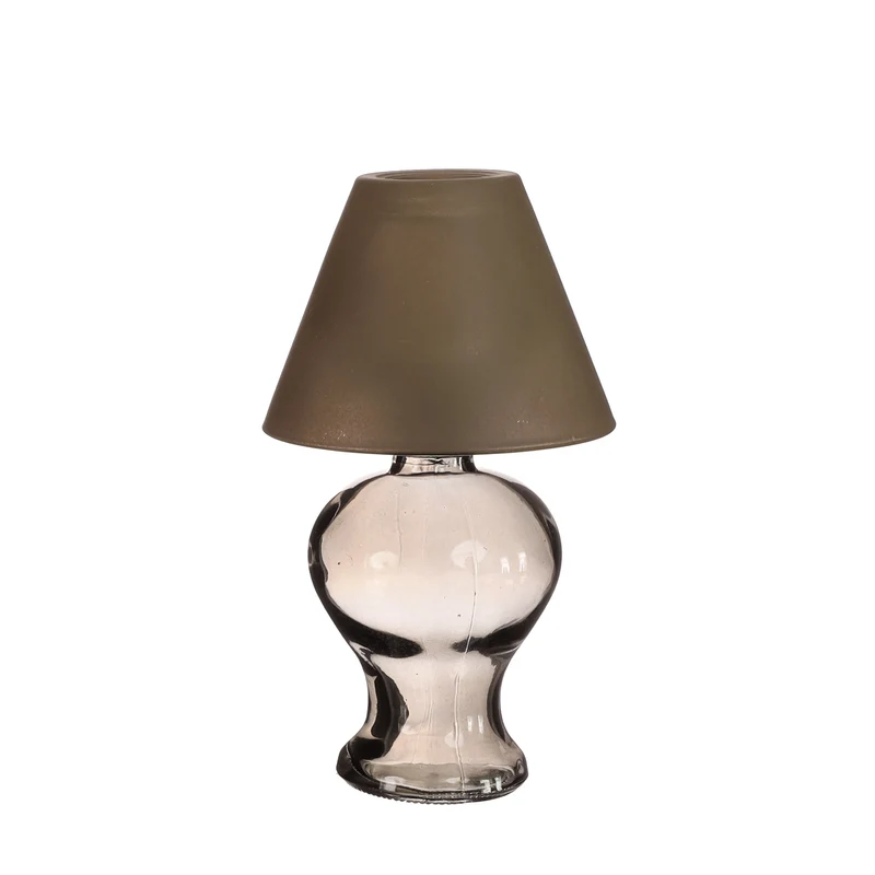 Glaslampe Amber für Teelicht Ø9 H.16 cm rauchgrau
