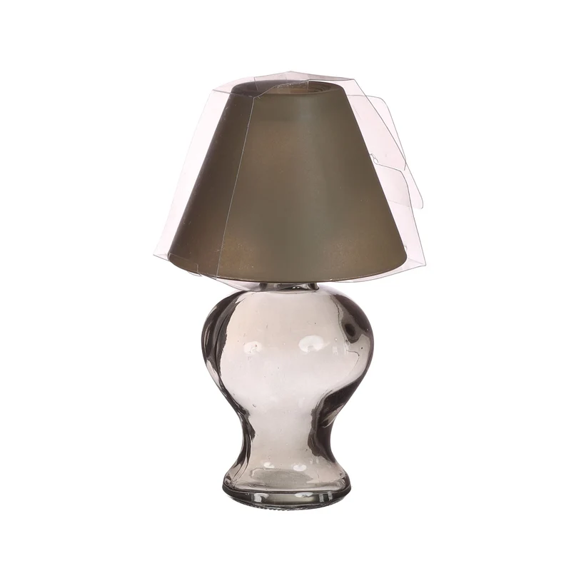 Glaslampe Amber für Teelicht Ø9 H.16 cm rauchgrau