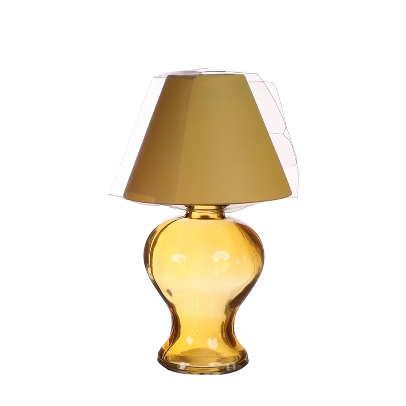 Glaslampe Amber für Teelicht Ø9 H.16 cm Senf