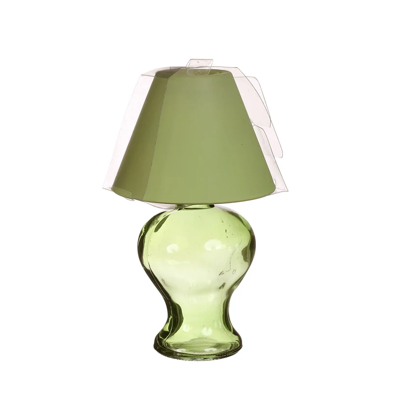 Glaslampe Amber für Teelicht Ø9 H.16 cm soft green