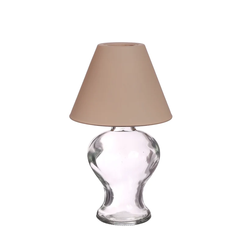 Glaslampe Amber für Teelicht Ø9 H.16 cm klar-beige