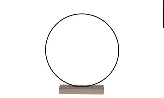 Decoratie cirkel op houten voet goud - b7xd30cm