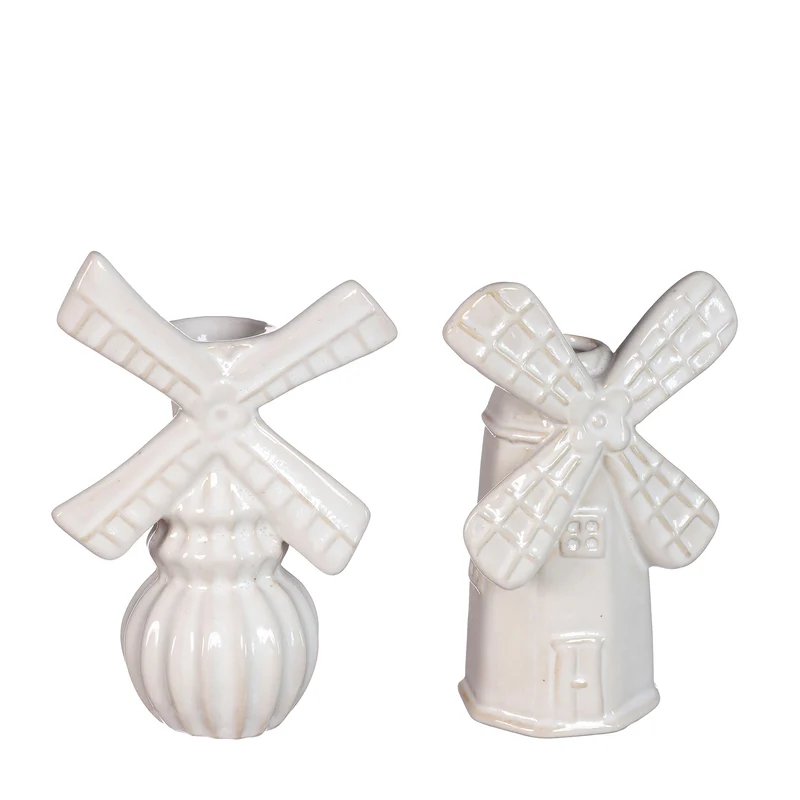 Vase Windmill L.10,5 B.6,5 H.15,5 cm 2-fach creme sand