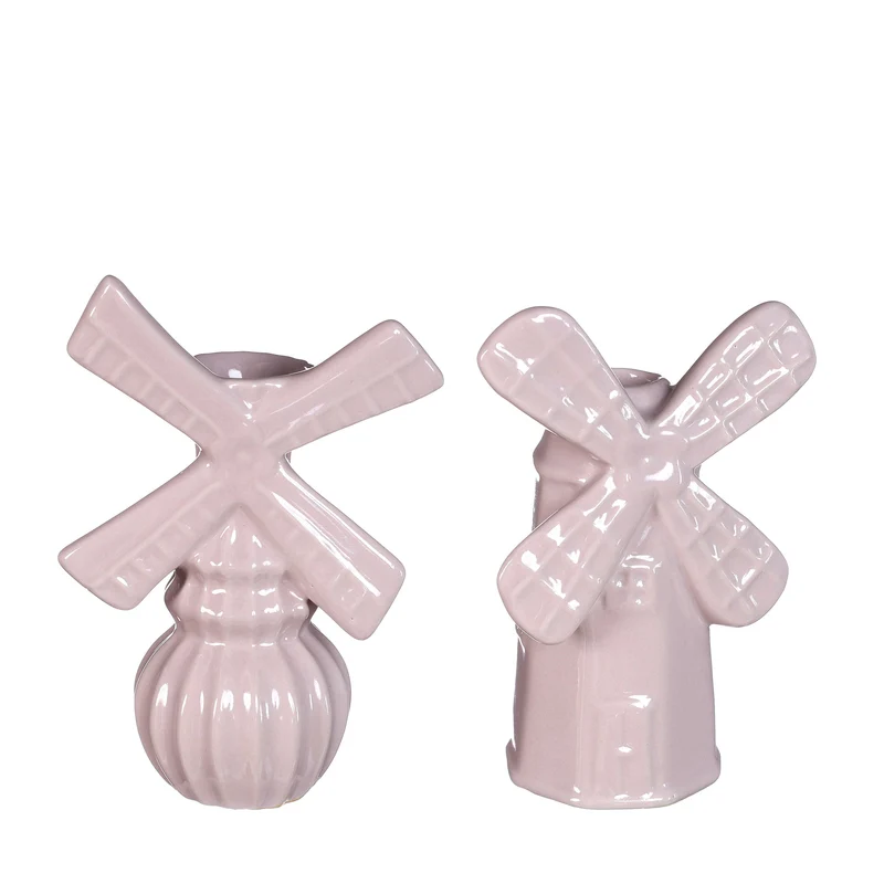 Vase Windmill L.10,5 B.6,5 H.15,5 cm 2er Set zartrosa