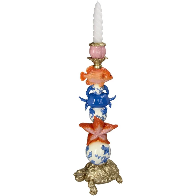 Kerzenständer Meer Polyresin Mehrfarbig 15x12x40cm