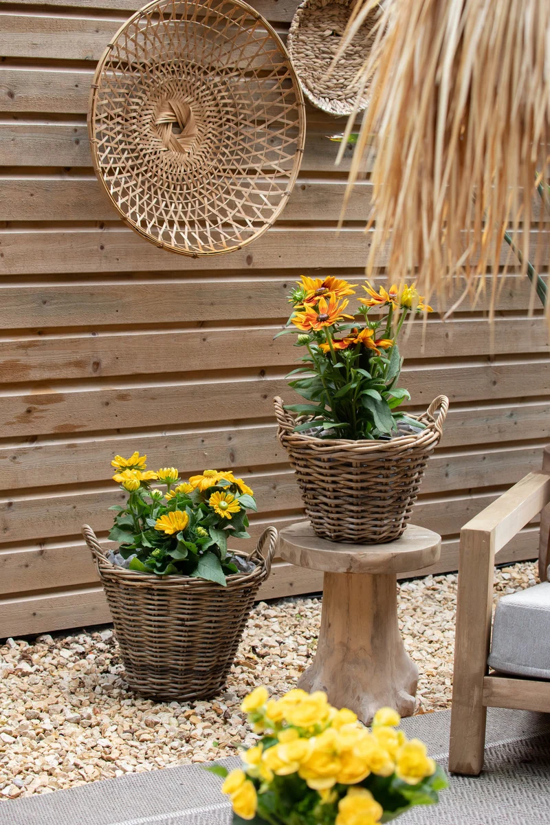 Rattan „Kubu“ runder niedriger Korb Natur –SP H13xØ35/29cm