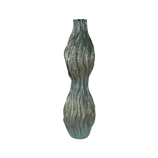 Vase Daan Steingut 21,5x21x76cm Meergrün