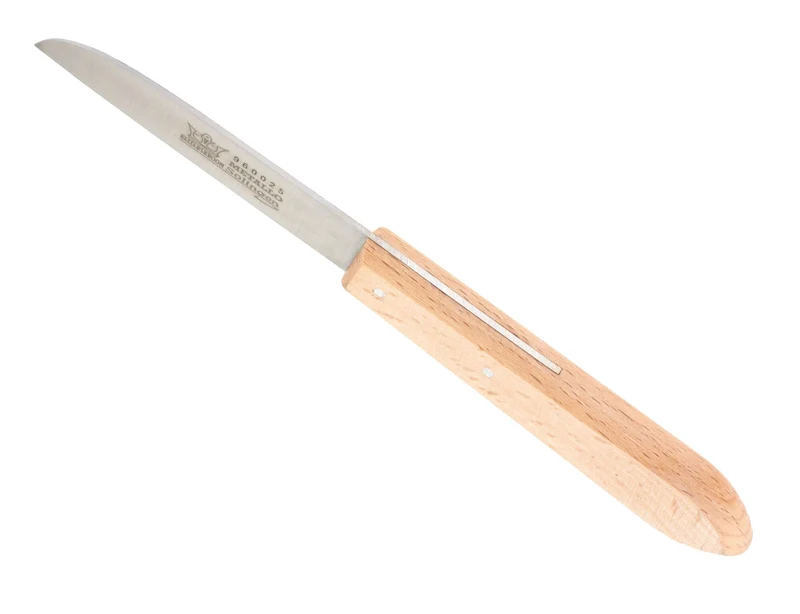 Aardappelschilmesje houten heft lang breed