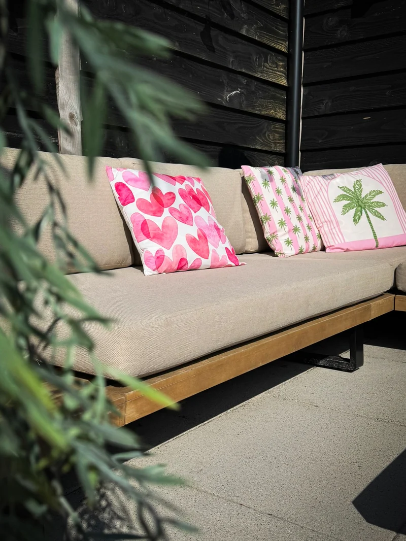 St. 1 Outdoorkissen „Herzen“ rosa 45x45 cm