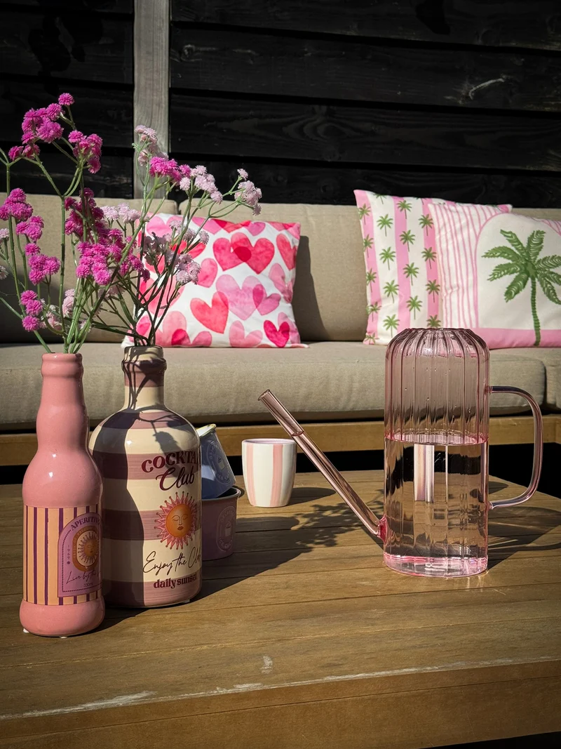 St. 1 Outdoorkissen „Herzen“ rosa 45x45 cm