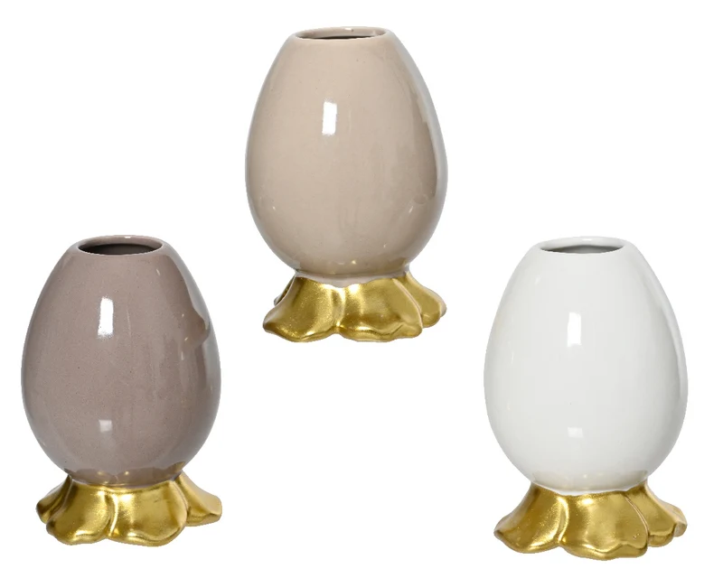 Einblumen-Vase aus Porzellan, graumeliert, 3 Farben sortiert, D6 H9cm